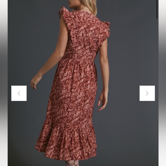 Atsu Altamira Midi Dress in Red Motif - Picture 3 of 13